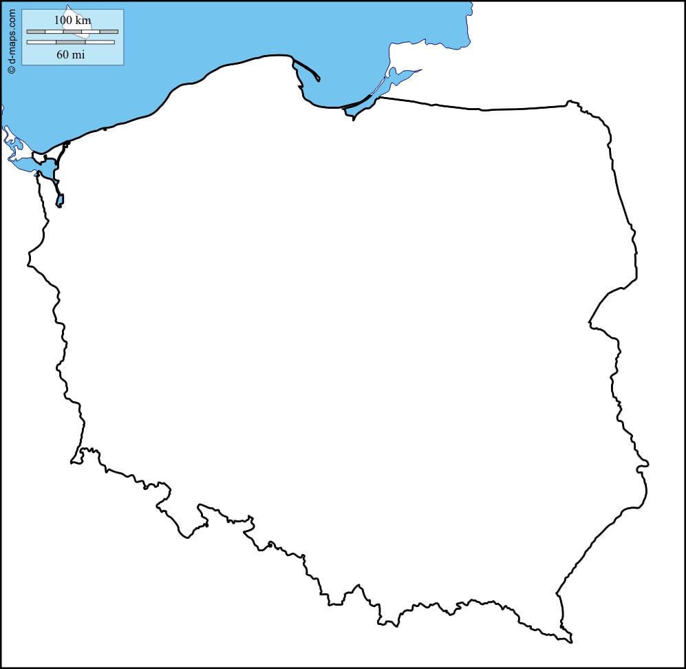 kaart van Polen overzicht