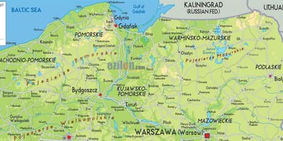 Kaart van noord-Polen