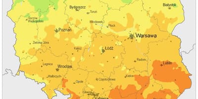 Kaart van Polen klimaat