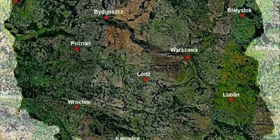 Kaart van Polen satelliet