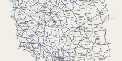 Kaart van Polen rail