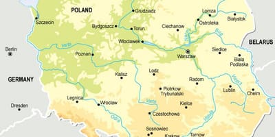 Topografische kaart van Polen
