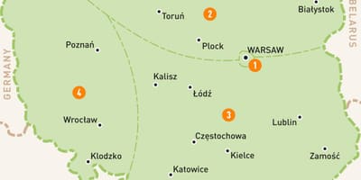 Kaart van west-Polen